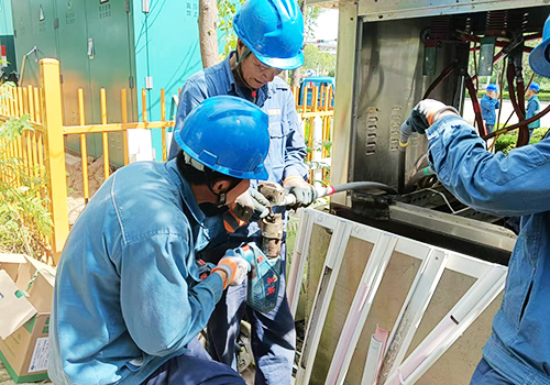 2024年9月12日，110kv河陽(yáng)站6kv渤海線管具支線15號(hào)桿kz刀閘至末端線路負(fù)荷升壓改造，接入110kv河口站10kv金盛線1H環(huán)網(wǎng)柜工程
